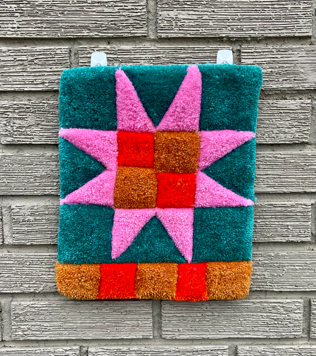 Turquoise Quilt Star Wall Hanging