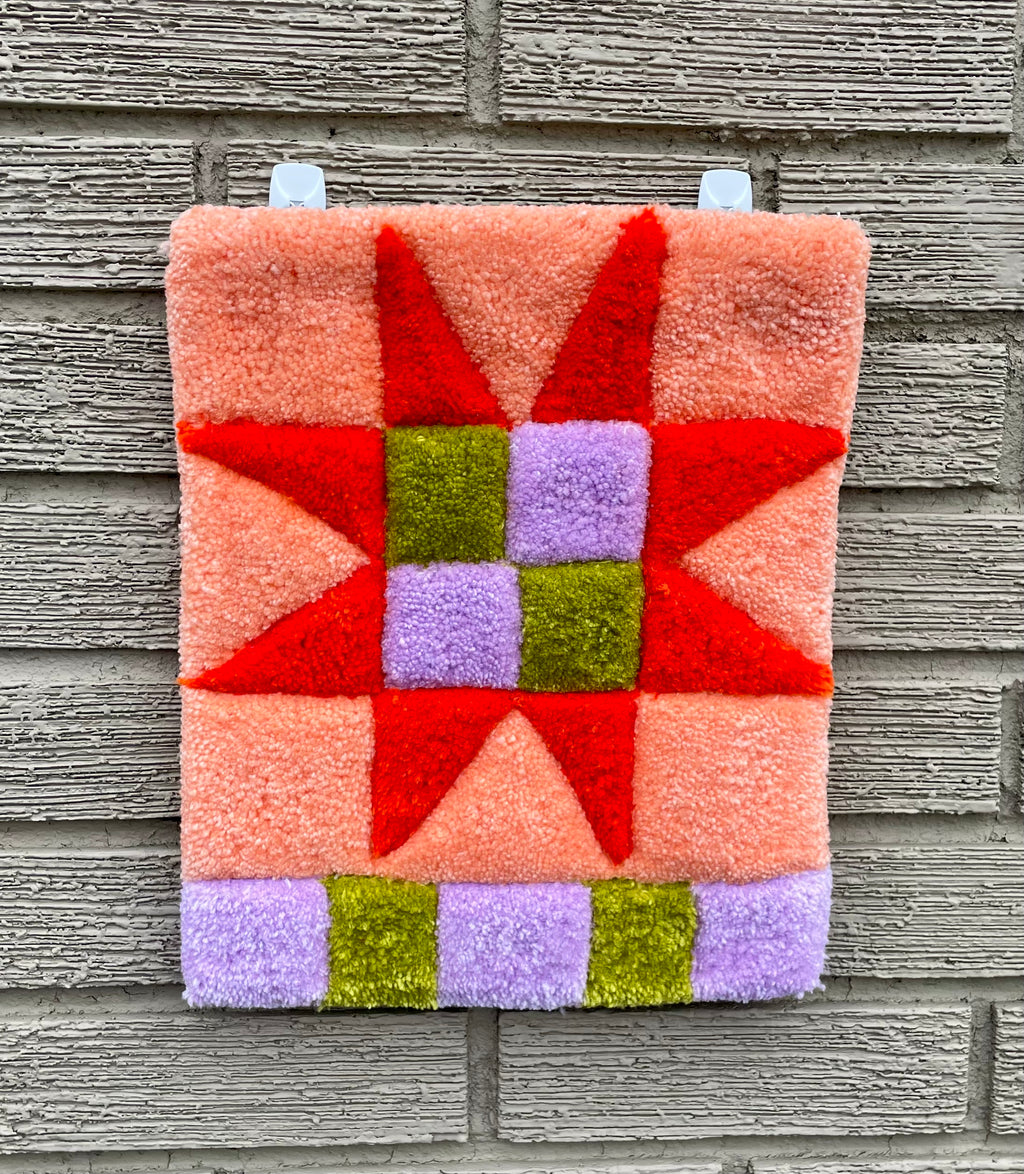 Peach Quilt Star Wall Hanging