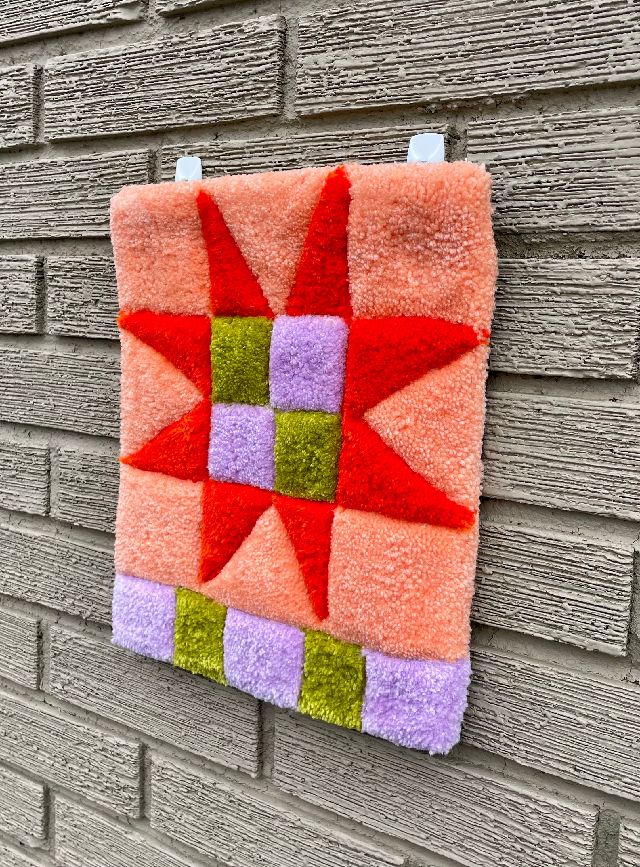 Peach Quilt Star Wall Hanging