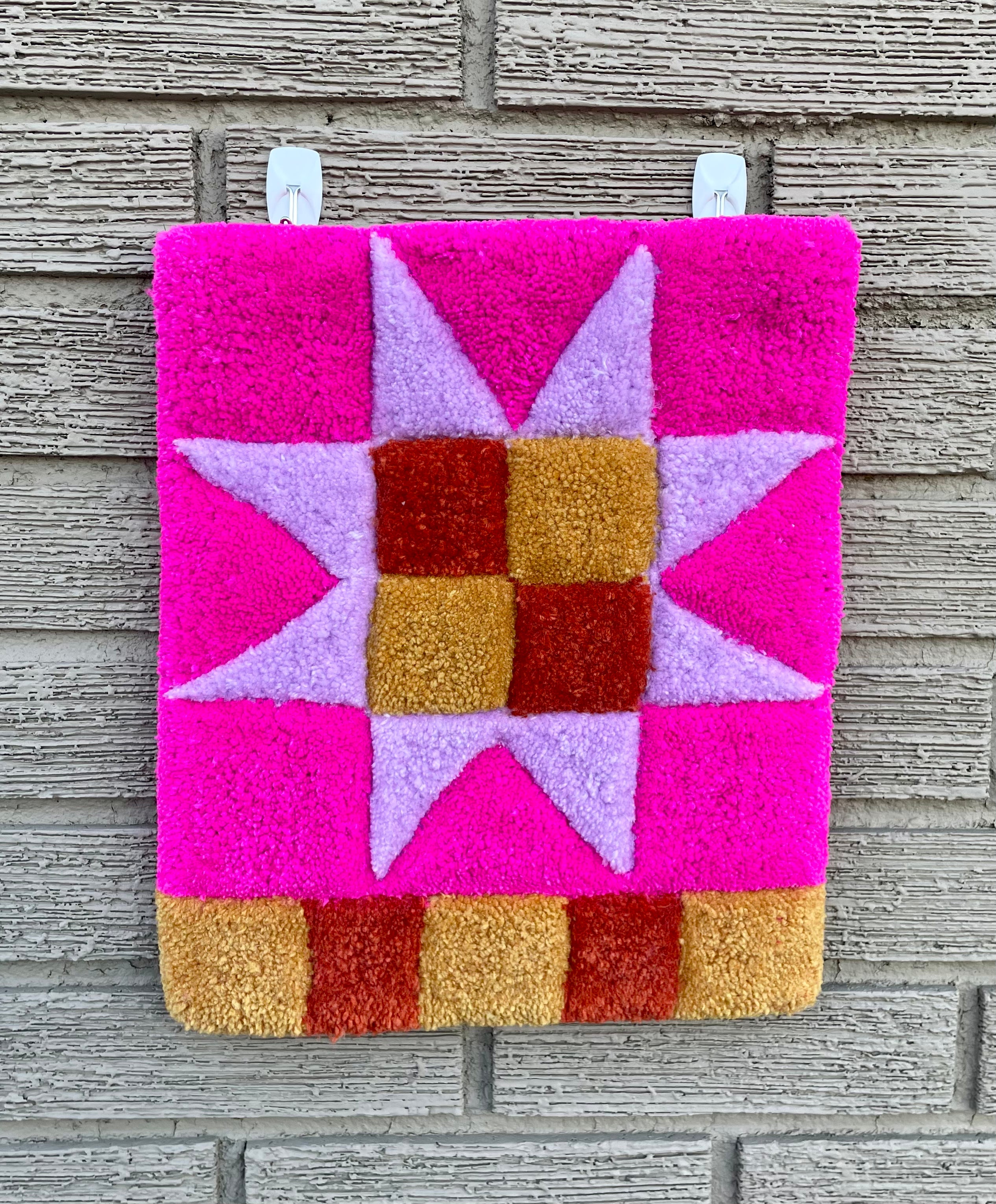 Hot Pink Quilt Star Wall Hanging