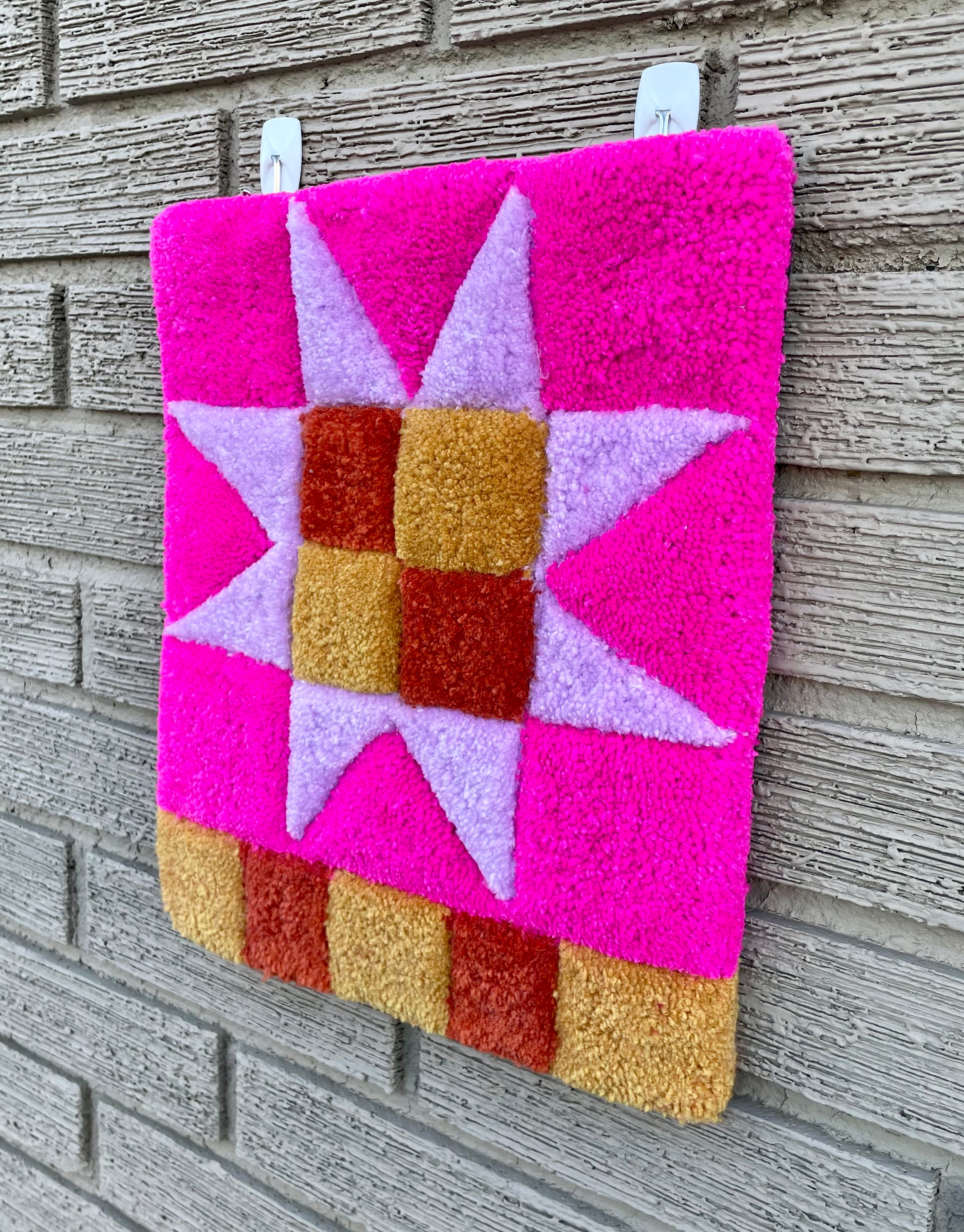 Hot Pink Quilt Star Wall Hanging