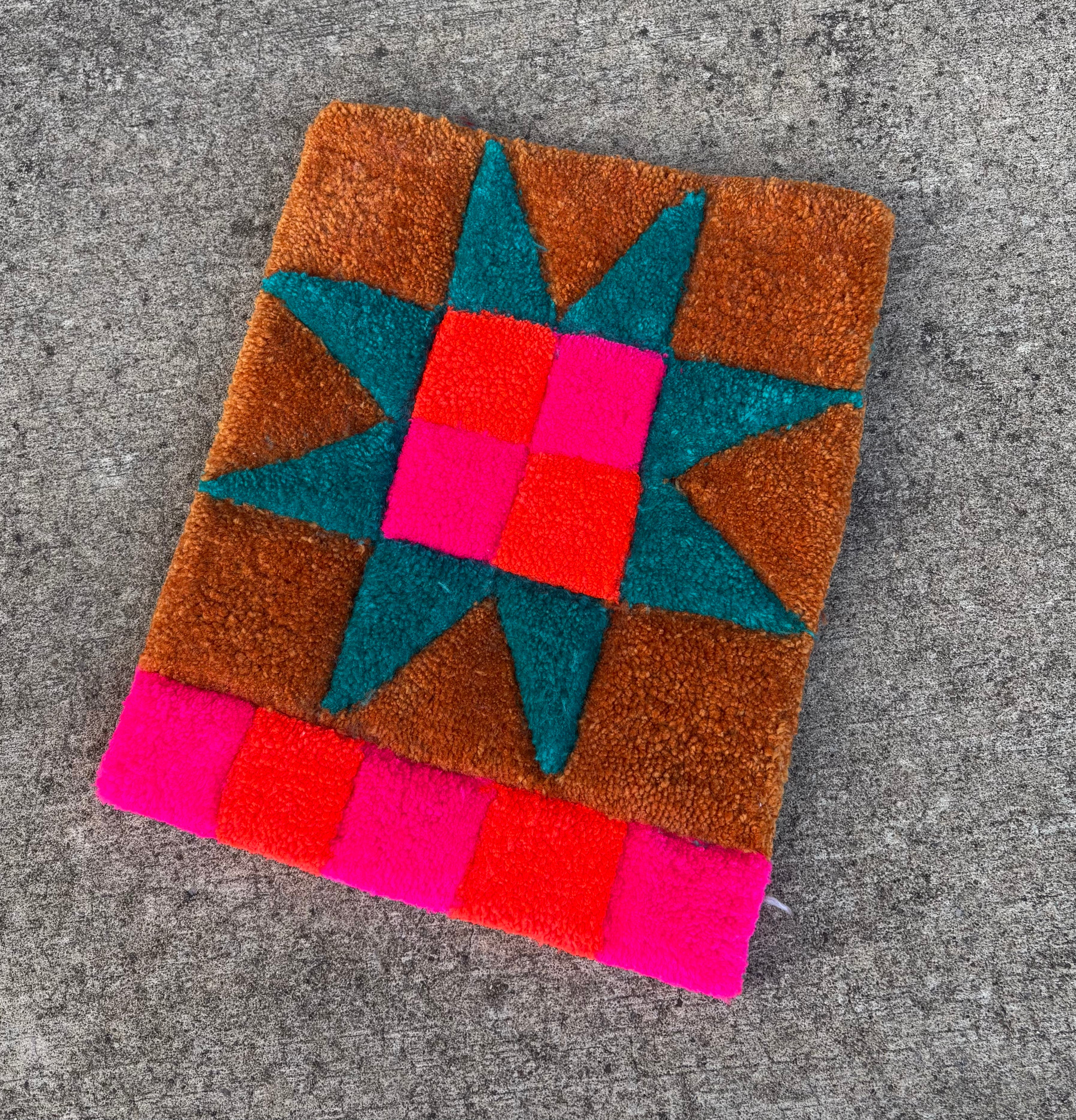 Neon Mustard Quilt Star Wall Hanging
