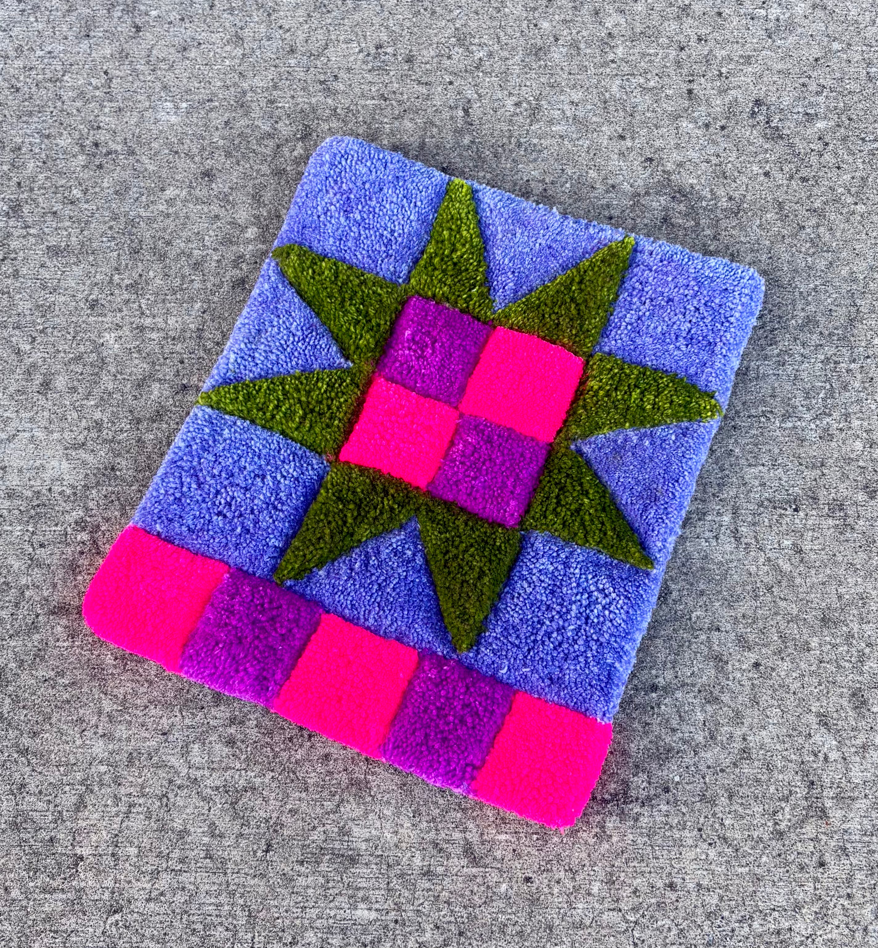 Neon Periwinkle Quilt Star Wall Hanging