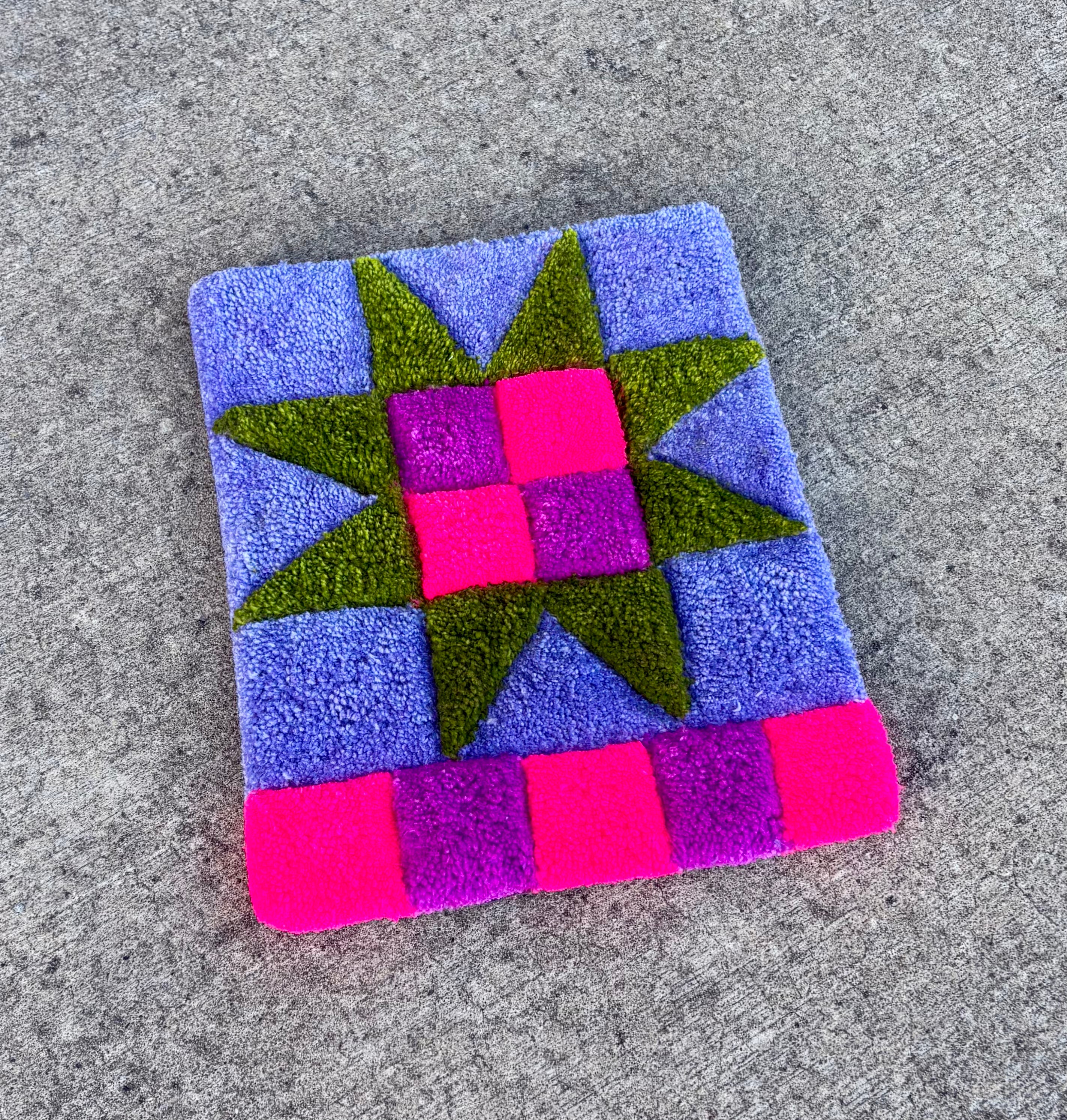 Neon Periwinkle Quilt Star Wall Hanging